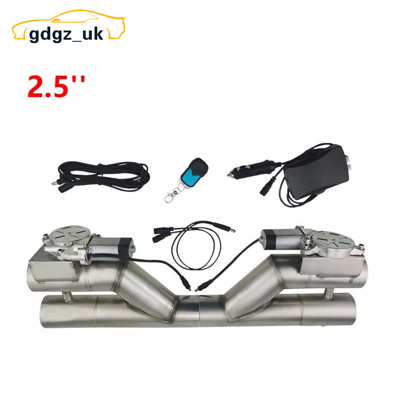 2.5 Double Electric Exhaust Dual Valve Y Pipe Control Valve w/ Remote Switch