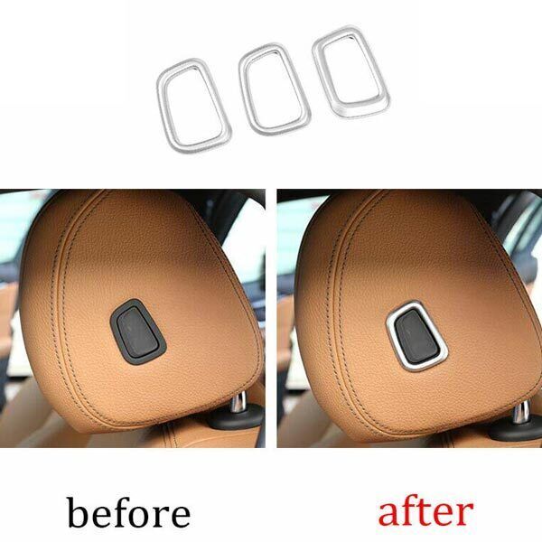 Cover Trim ABS Silver for Seat Headrest Button Ring for BMW 5 Series G30 2018-2022
